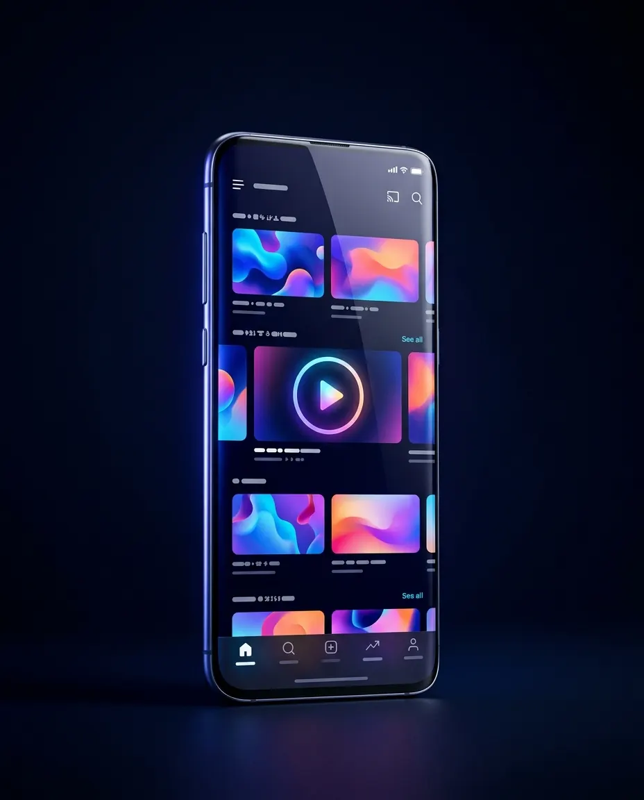 Application de streaming ouverte sur un smartphone