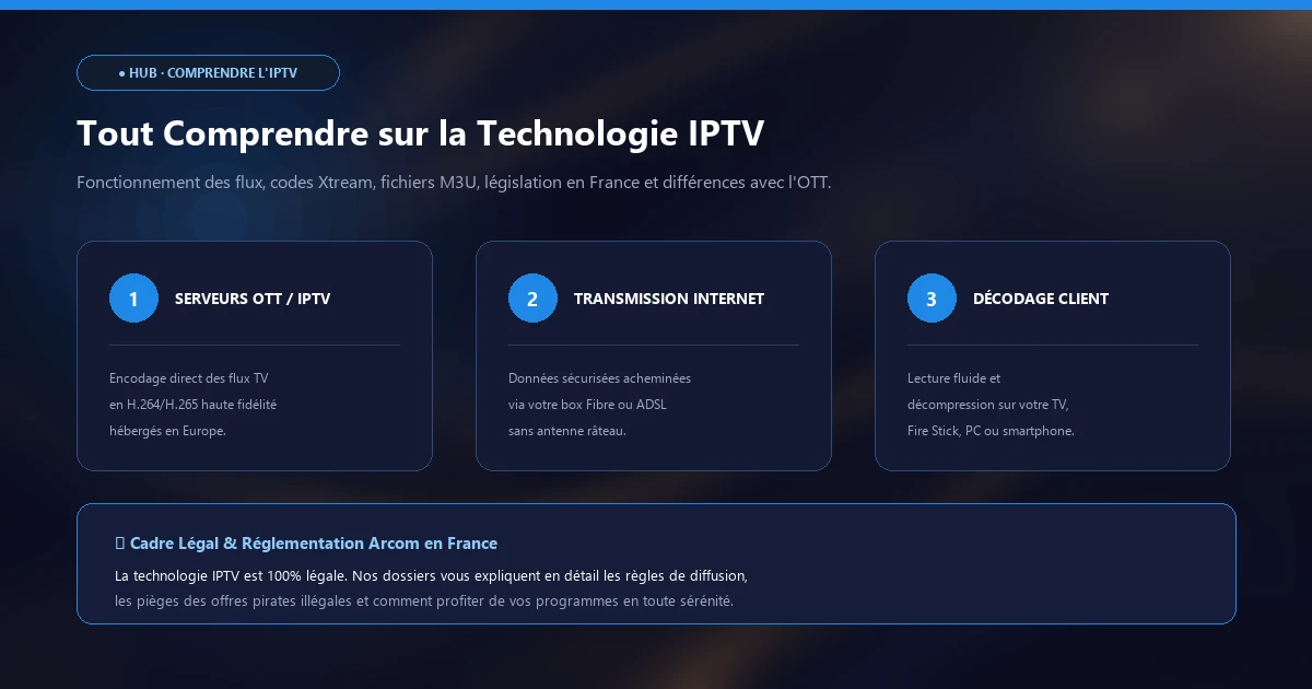 Schéma IPTV Internet Protocol Television de la chaîne jusqu'à l'écran